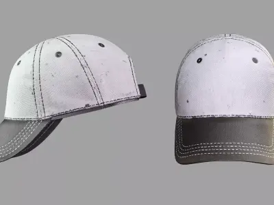 Baseball Cap - Realistic Two-Tone Stitched Hat Low-poly 3D model