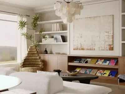 Mid Century interior  Livingroom 3D model