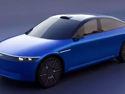 Sleek Blue Electric Sedan 3D model