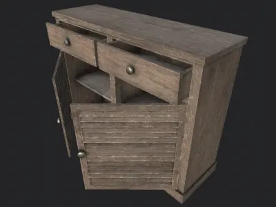 Wood Cabinet 1 PBR Low-poly 3D model
