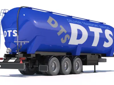 Tipping Trailer Silo 3D model