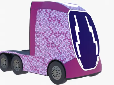 Future semitruck XIX PBR 3D model