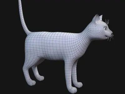 Cat siamese Low-poly 3D model