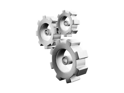 3d model set gear cartoon 3D model