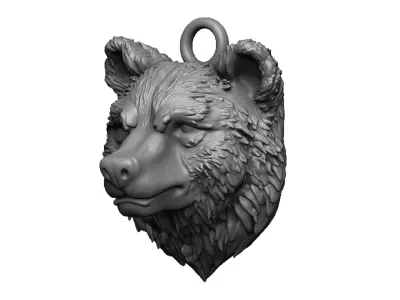 bear head pendant 3D print model