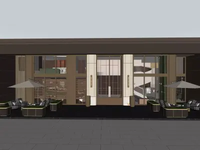 A modern real estate sales center 3D model 3D model