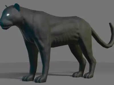 Low poly Panther Low-poly 3D model