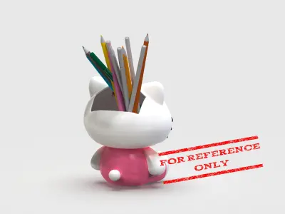 Sitting Hello Kitty Pencil Holder 3D print model