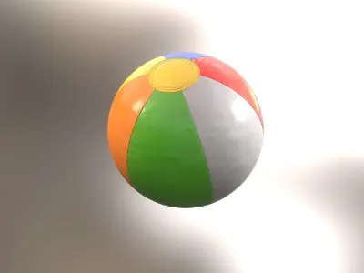 Beach Ball Low-poly 3D model