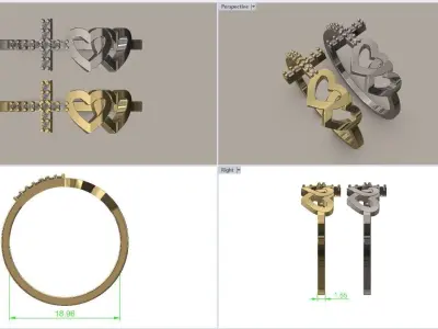 RING CROSS HEART 3D print model