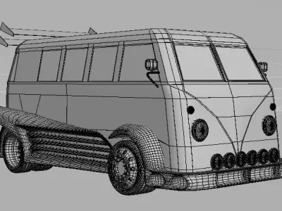 minibus tuning rigged and stl 3D print model