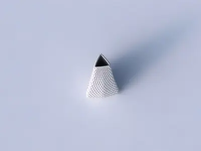 Vase puffy tipped triangle with diagonal grid bulges 3D print model