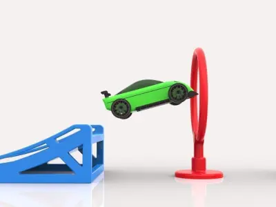 Stunt Car Set 3D model