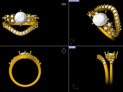 Diamond Engagement Ring - 0025 3D print model