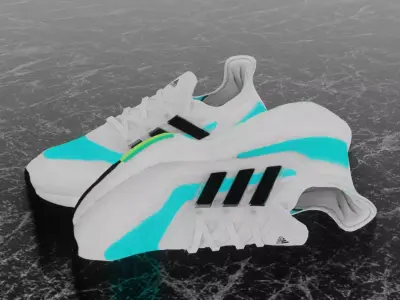 ADIDAS ULTRA BOOST 2021 - AQUA 3D SHOES Low-poly 3D model