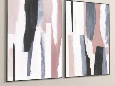 Plaster Two Photo Frame 250 Low-poly 3D model