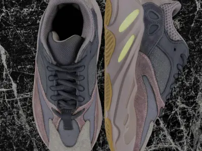ADIDAS YEEZY 700 MAUVE 3D SHOES Low-poly 3D model