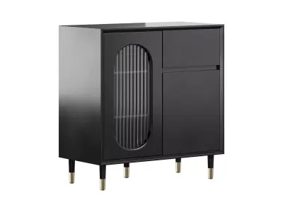 Wood Glam Sideboard Credenza 1 3D model