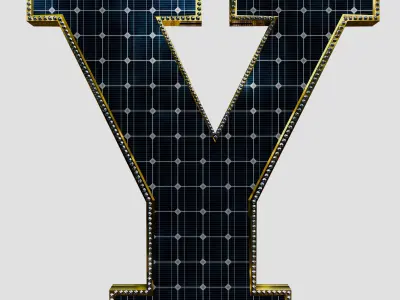 Solar Panel Letter - Y 3D model