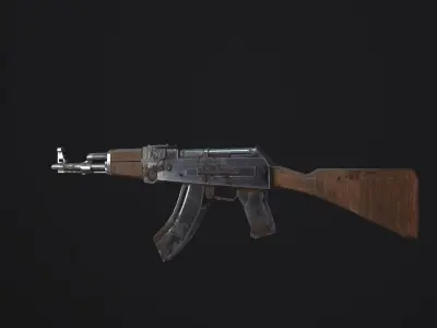 AK-47 ak - rifle Low-poly 3D model