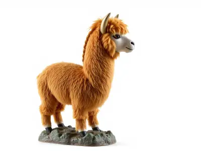 SolarFluff Alpaca Sculpture model pack Low-poly 3D model