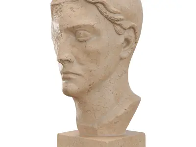 Ancient Greek Man Head Statue 3D model