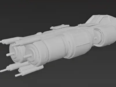 Stylized Sci-Fi Spaceship Low-poly 3D model