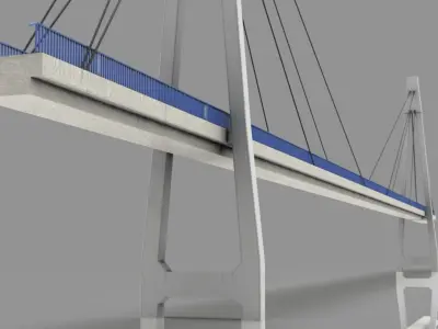 Footbridge Low-poly 3D model