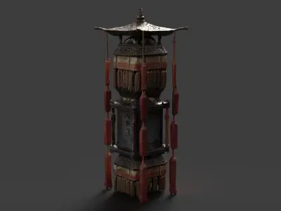 Chinese royal palace lantern   Low-poly 3D model