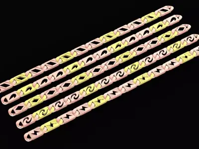 Luxury Two Tone Bracelet Link 3D Jewelry Model 3626 3D print model