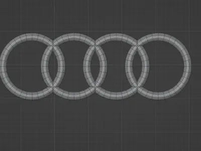 Audi Logo Low-poly 3D model purchase