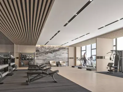 High-end fitness space 3D model