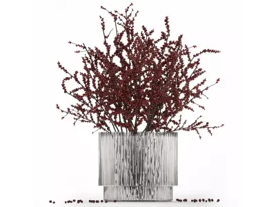 beautiful bouquet of branches with red berries 481 3D model