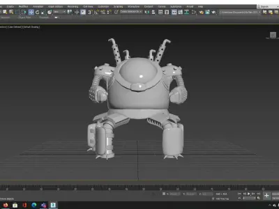 Combat robot  Low-poly 3D model