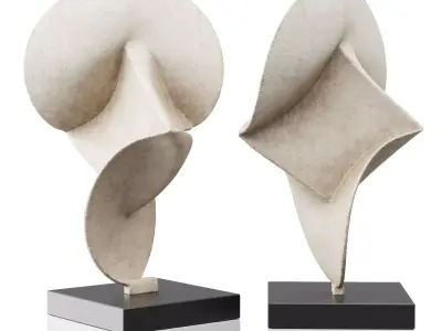 Karl Geckler Double Discus Sculpture Low-poly 3D model