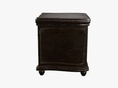 Nightstand - aged 4 drawer 3D model Low-poly 3D model