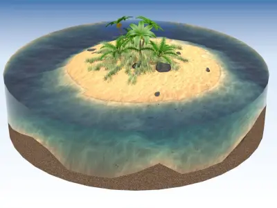 palm island Free low-poly 3D model