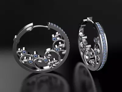 Round beautiful earrings 3D print model