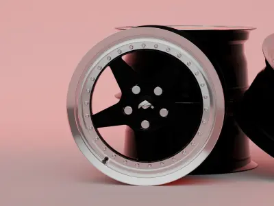 Japan Racing 6 - Black Rim 3D model