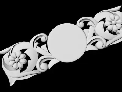 Central decor ornament for furniture 3D model 43