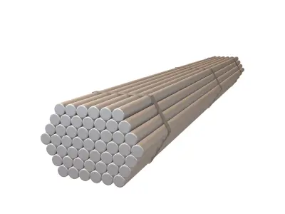 Steel Round Bars v1 001 Low-poly 3D model