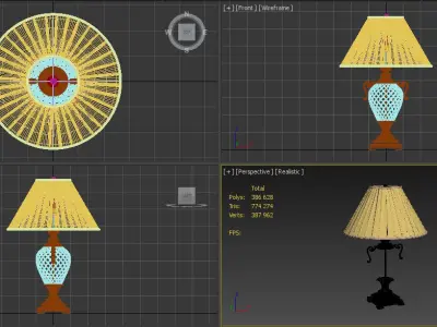 Griffiths and Griffiths 74111 antique brass crystal table lamp 3D model