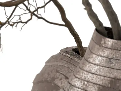Plants bouquet with decorative vases 17  3D model