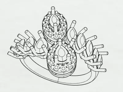 Luxury Diamond Cluster Ring 3D print model