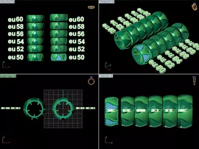 Luxury Braided Gold Wedding Ring Set His Hers EU 50-60 Free 3D print model