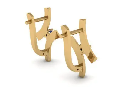 Earrings Sapphire 3D print model