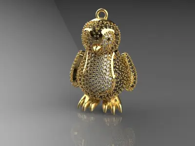 precioso diseno tridimensional de dije de pinguino 3D print model