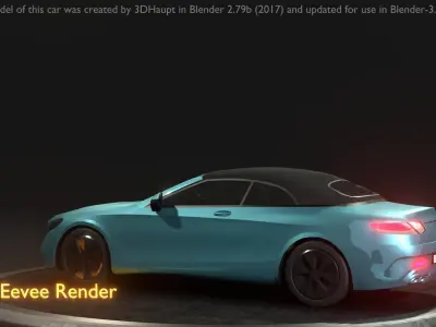 City Car 61 Upper Class Type-A Blue Low-poly 3D model