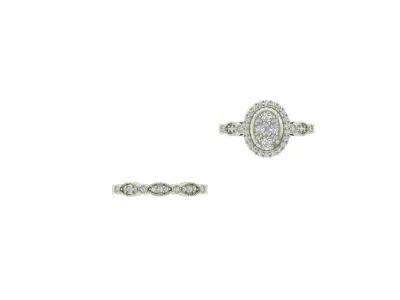 Solitair Ring Bridal Set 3D print model purchase