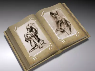 Vintage photo album Low-poly 3D model